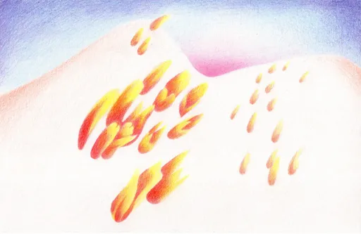 Nightmare in Gorgan, 2024, colored pencil on paper, 35 x 25 cm