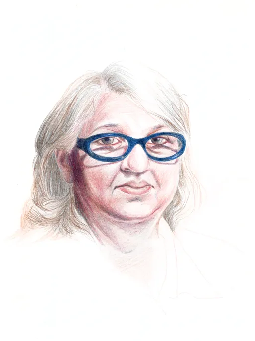 Portrait of Rozita Sharaf Jahan, 2025, colored pencil on 230gsm paper, 28 x 20 cm