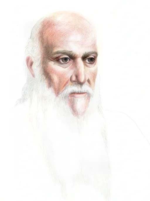 Portrait of Mr.Faryoosefi , 2025, colored pencil on 230gsm paper, 28 x 20 cm