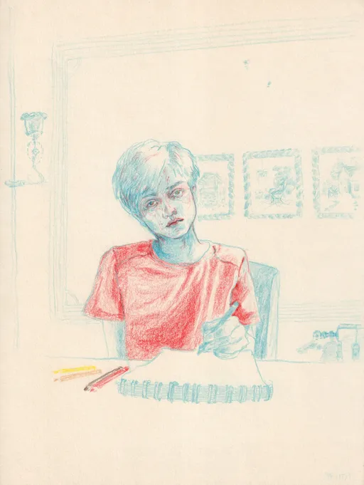 Boredom in West-Happy Dead-end, 2016, colored pencil on paper, 27.5 x 17.5 cm