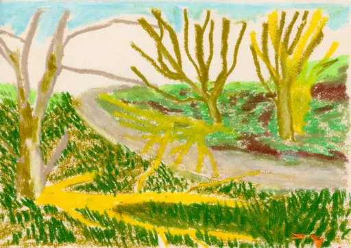 Camping Spot, 2022, oil pastel on paper, 20 x 14 cm