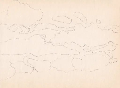 Cloudy Now, 2024, ink on paper, 14 x 10 cm
