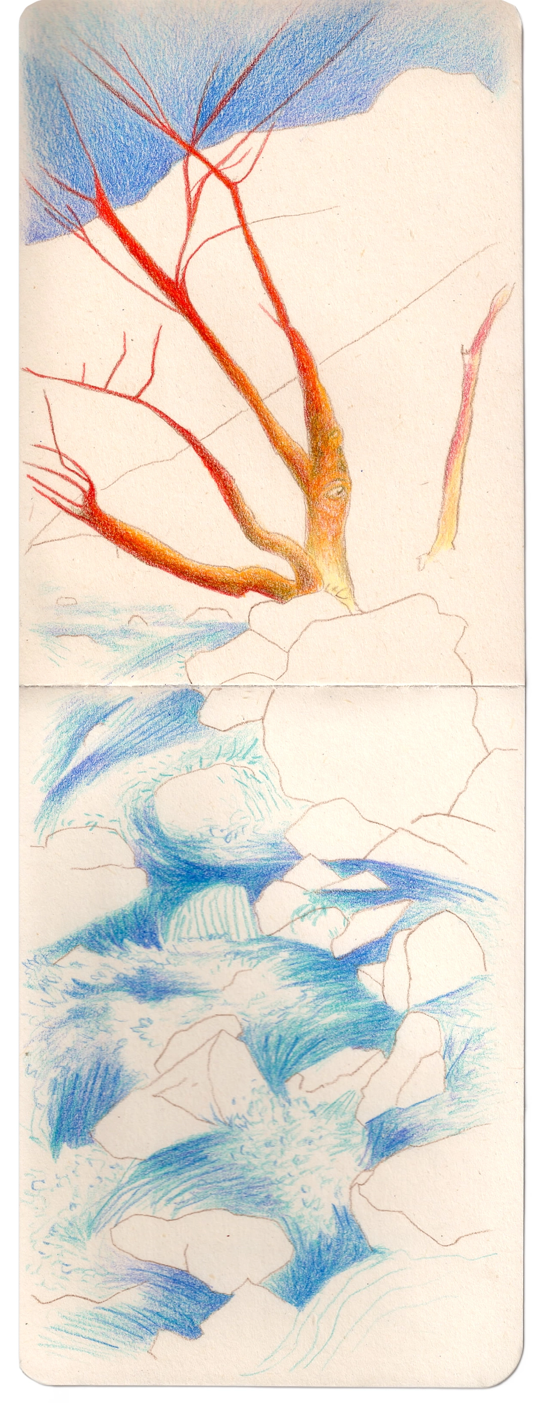 I Appreciate You, 2025, colored pencil on paper, 27 x 10 cm
