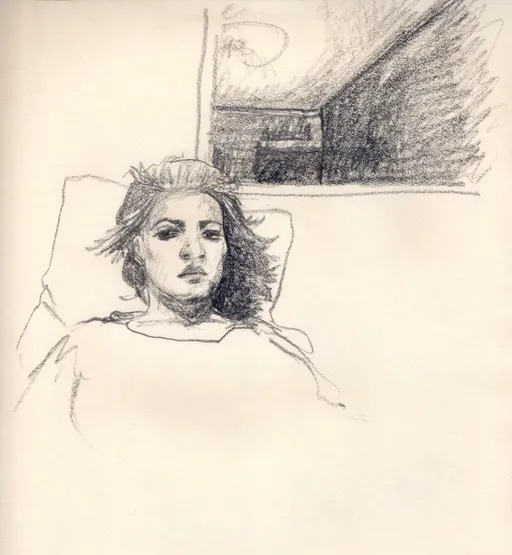 Laid Back Self-Portrait, 2015, pencil on paper, 22 x 21 cm