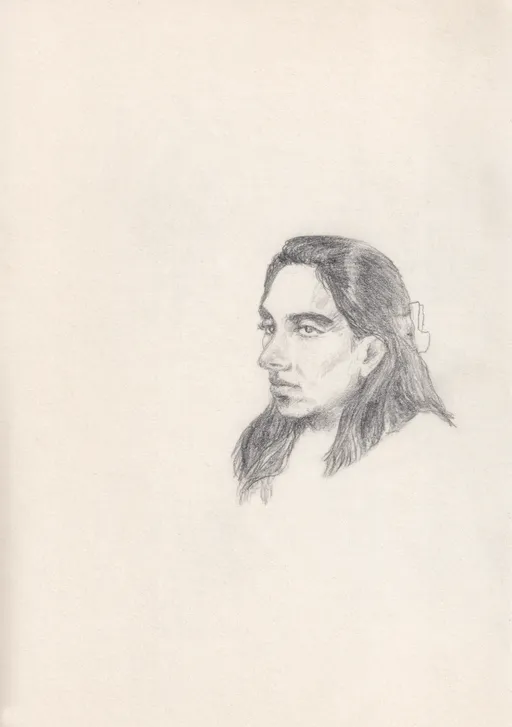 The Bringer of Closure, 2024, pencil on paper ,18 x 14 cm
