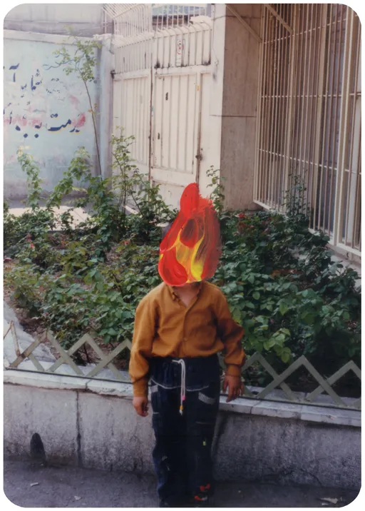 OUTSIDER No. 12, 2023, acrylic on photograph, 20 x 14 cm