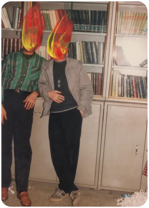 OUTSIDER No. 14, 2023, acrylic on photograph, 12.5 x 8.5 cm