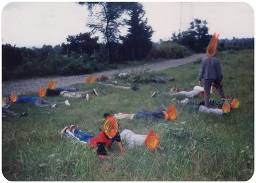 OUTSIDER No. 2, 2023, acrylic on photograph, 12.5 x 8.5 cm