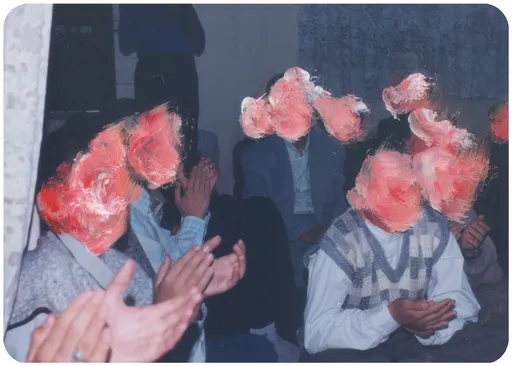 OUTSIDER No. 23, 2023, acrylic on photograph, 12.5 x 8.5 cm