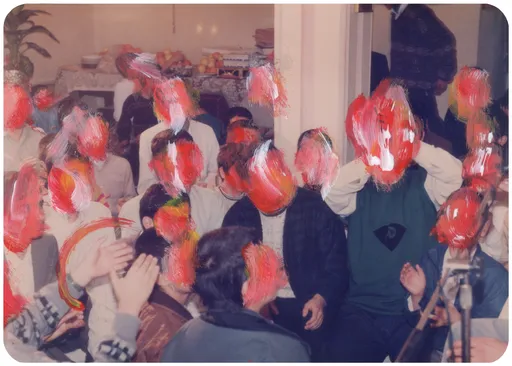 OUTSIDER No. 36, 2023, acrylic on photograph, 12.5 x 8.5 cm