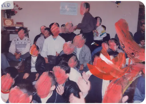 OUTSIDER No. 37, 2023, acrylic on photograph, 12.5 x 8.5 cm
