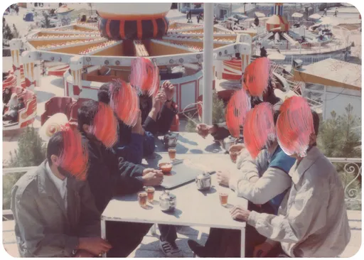 OUTSIDER No. 40, 2023, acrylic on photograph, 12.5 x 8.5 cm