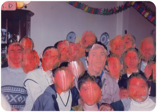 OUTSIDER No. 46, 2023, acrylic on photograph, 12.5 x 8.5 cm