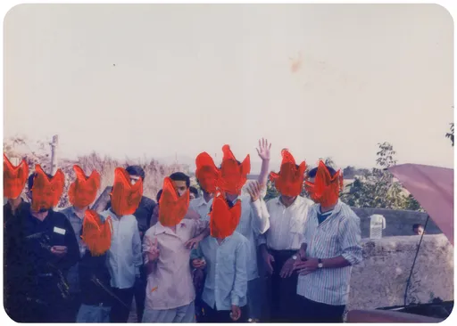 OUTSIDER No. 5, 2023, acrylic on photograph, 12.5 x 8.5 cm