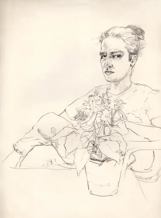 Portrait of Kourosh Ghaffari, 2019, pencil on paper, 28 x 20.5 cm