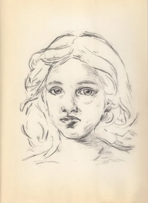 Portrait of Young Ayla Radmanesh, 2016, charcoal on paper, 27.5 x 19 cm