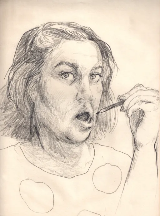 With a Pencil, 2015, pencil on paper, 28.5 x 20.5 cm