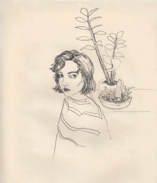 Everlasting Plant, 2015, pencil on paper, 25 x 21 cm