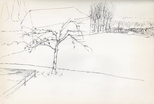 Somewhere in Gilan Province, 2019, ink on paper, 27.5 x 19 cm