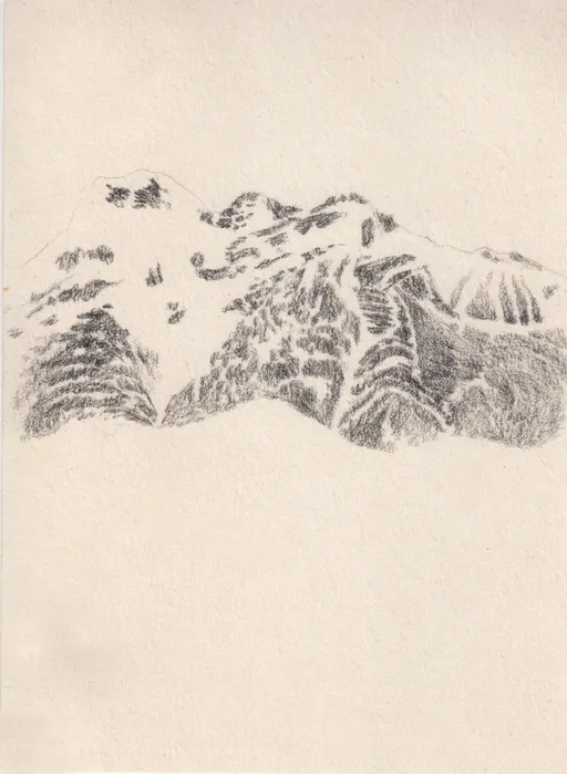 Speed Ticket, Semirom Series, 2025, pencil on paper, 14 x 10 cm